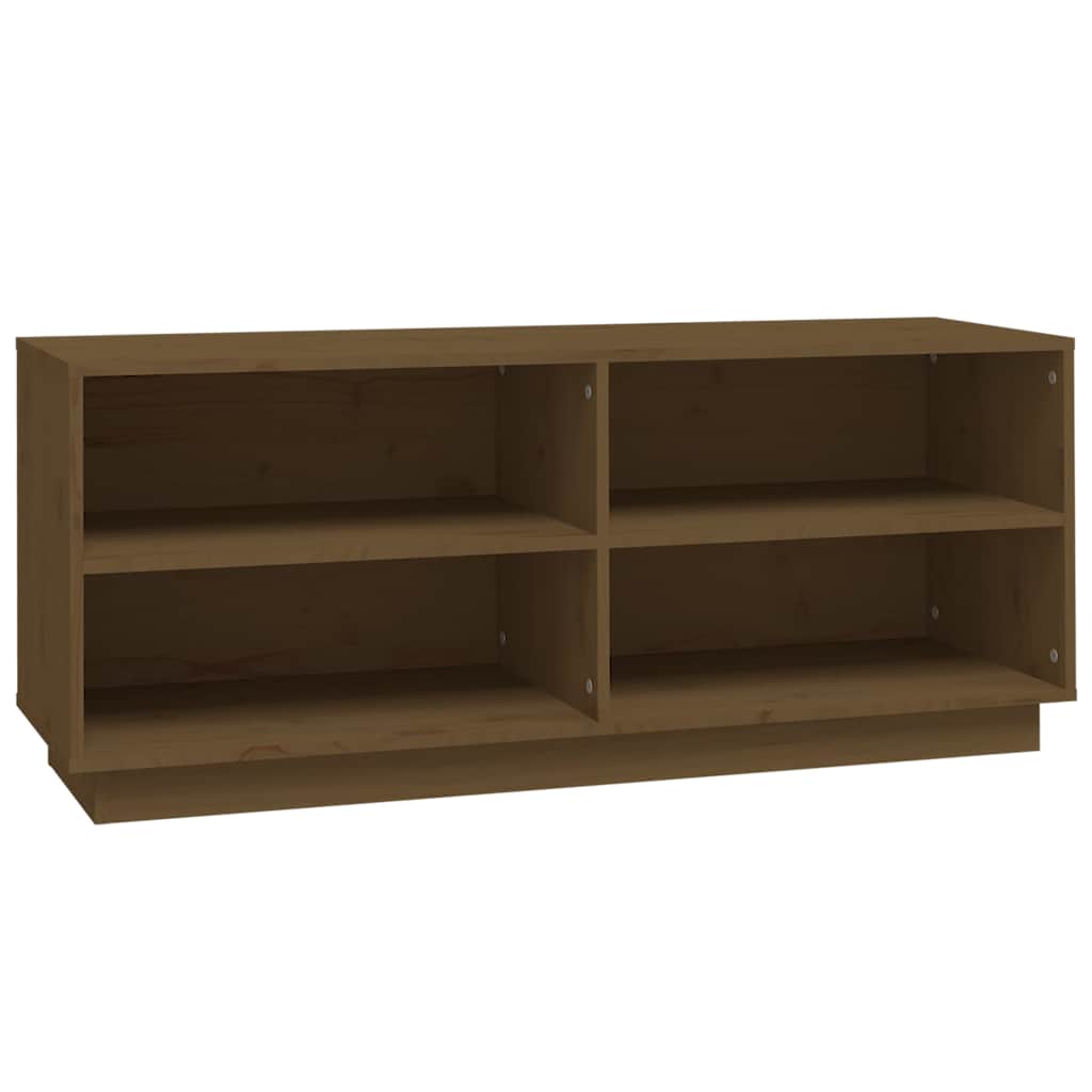 Vidaxl Schuhschrank 110x34x45 cm Festkiefer Honigbraun