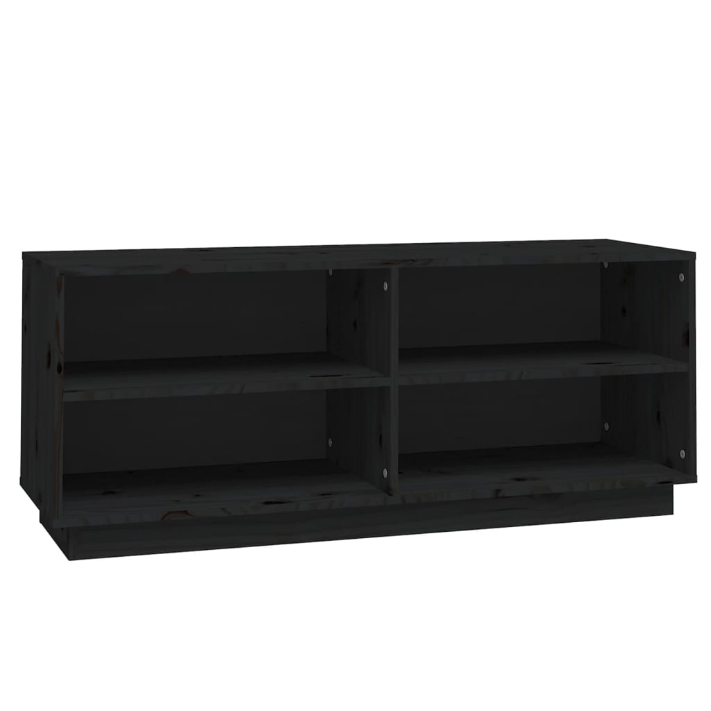 Vidaxl Schuhschrank 110x34x45 cm Festkiefer Schwarz