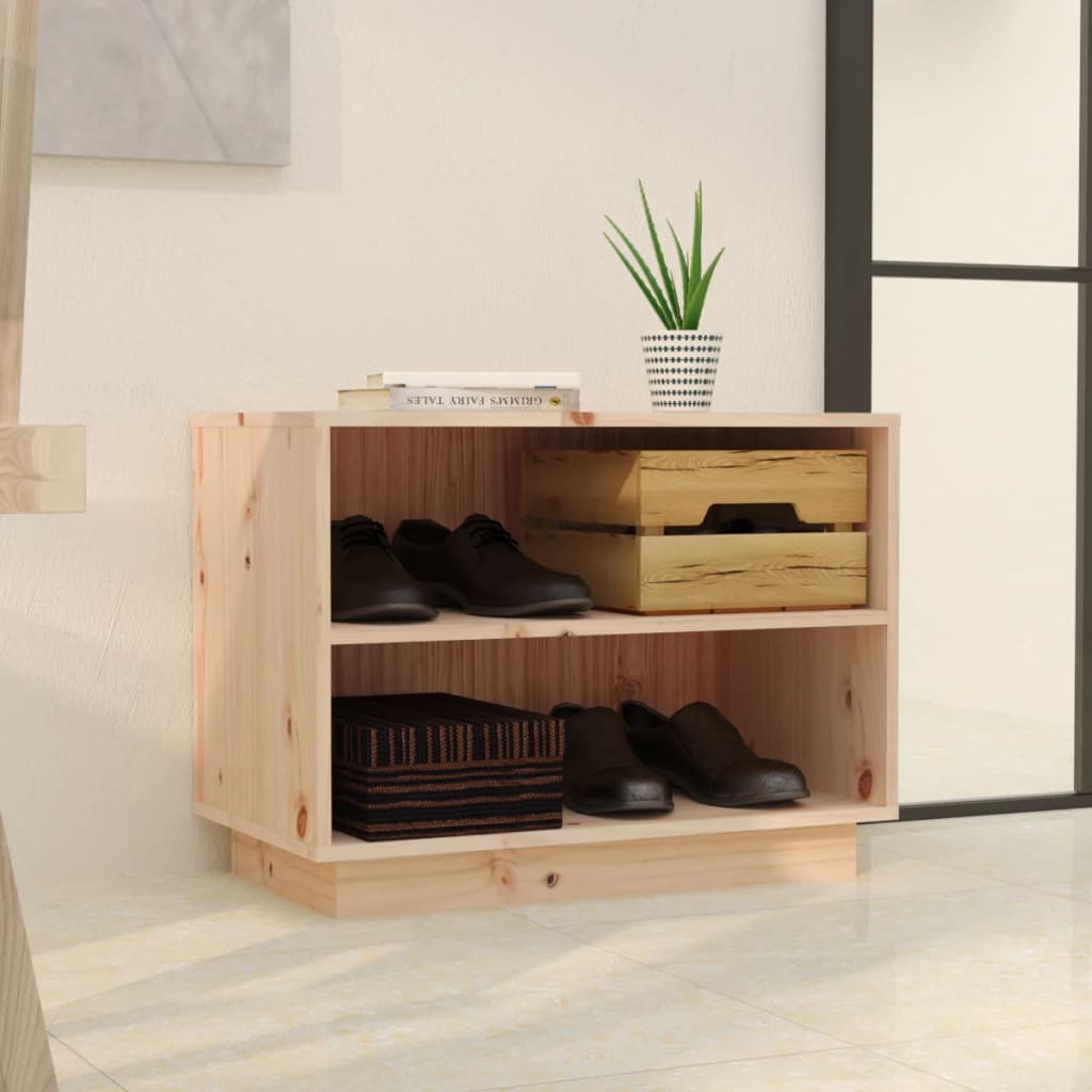 Vidaxl -Schuhschrank 60x34x45 cm Festkiefer