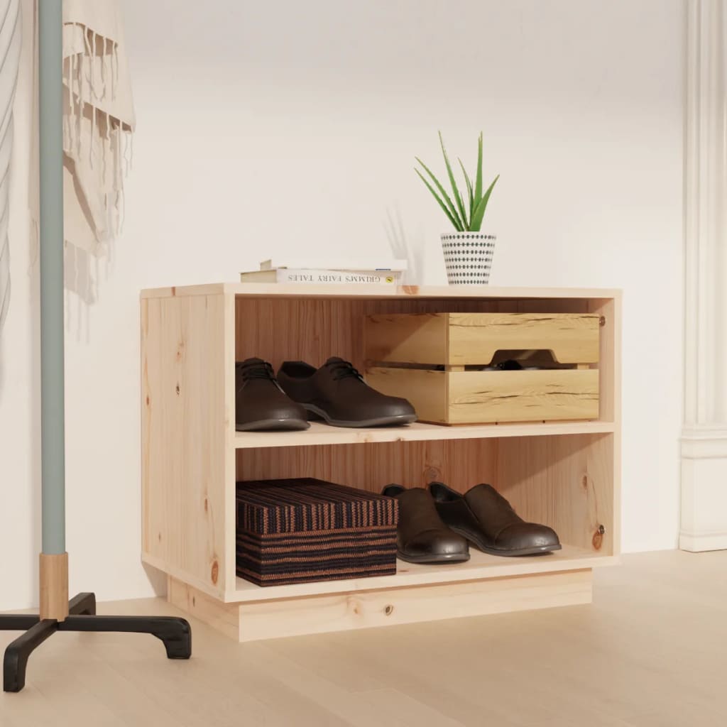 Vidaxl -Schuhschrank 60x34x45 cm Festkiefer