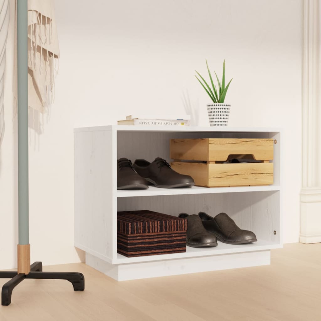 Vidaxl Schuhschrank 60x34x45 cm Festkiefer weiß