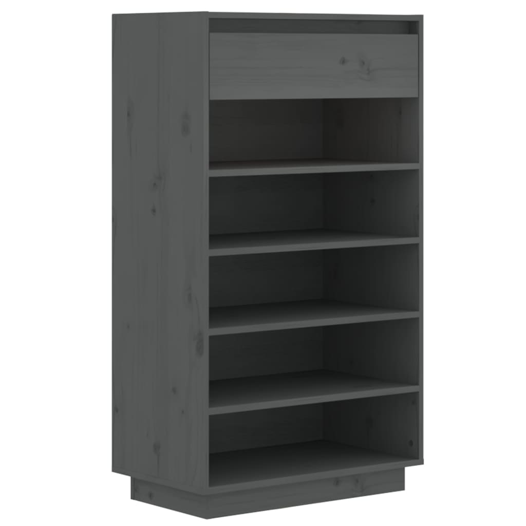 Vidaxl -Schuhschrank 60x34x105 cm Festkiefergrau