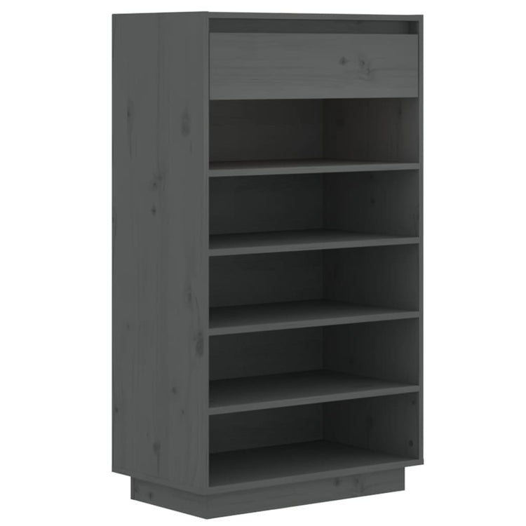 Vidaxl -Schuhschrank 60x34x105 cm Festkiefergrau