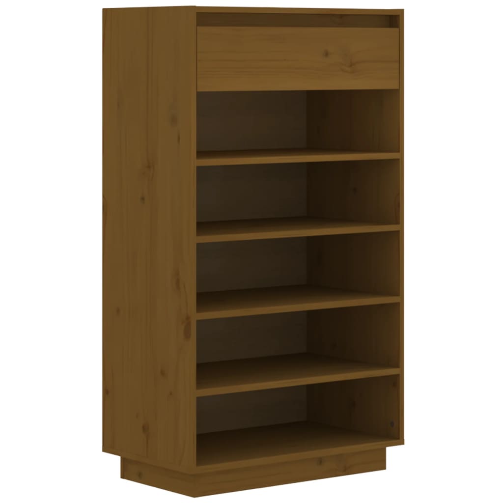Vidaxl Schuhschrank 60x34x105 cm Festkiefer Honigbraun