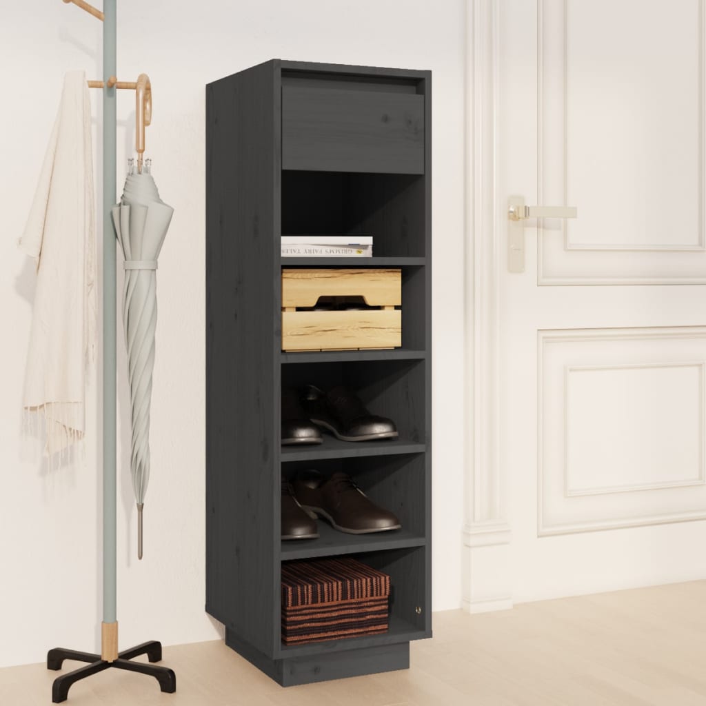 Vidaxl Schuhschrank 30x34x105 cm Festkiefergrau