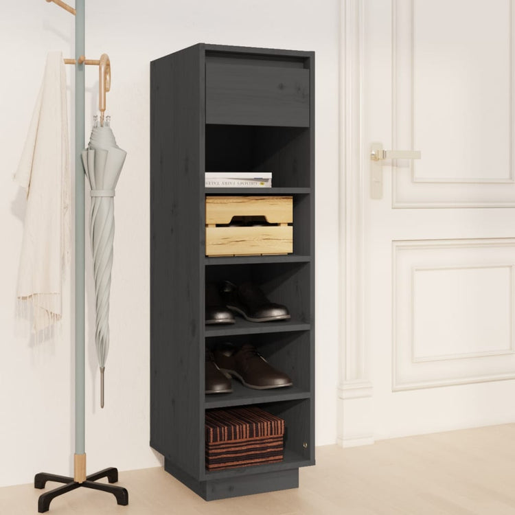 Vidaxl Schuhschrank 30x34x105 cm Festkiefergrau