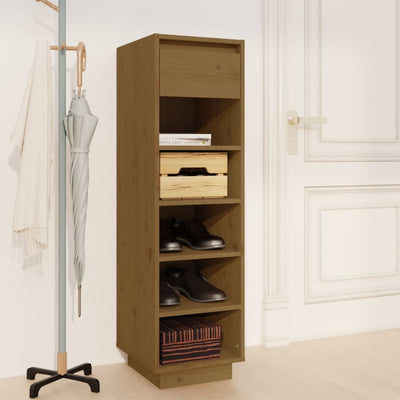 Vidaxl Schuhschrank 30x34x105 cm Festkiefer Honigbraun