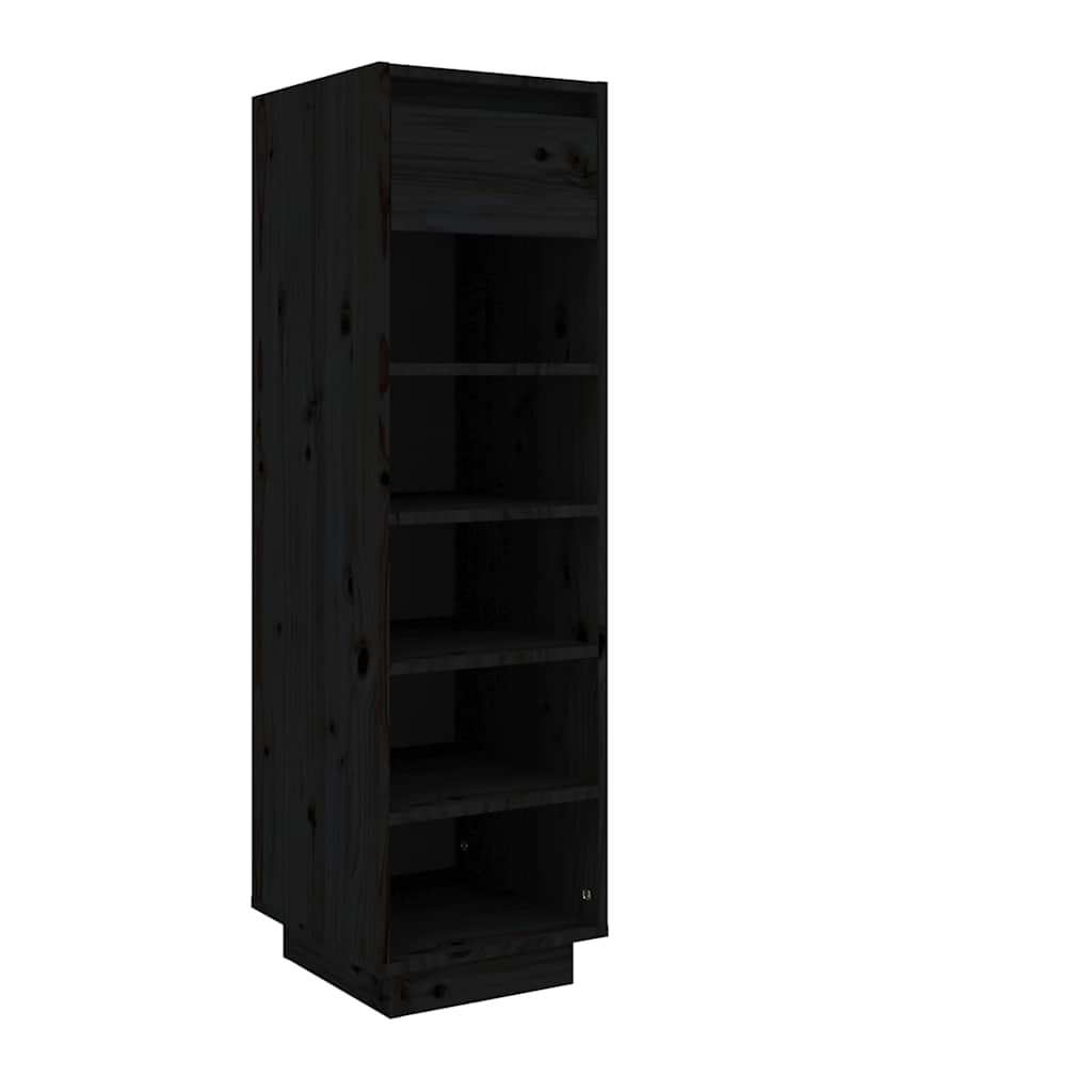 Vidaxl Schuhschrank 30x34x105 cm Festkiefer schwarz