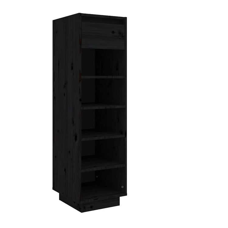 Vidaxl Schuhschrank 30x34x105 cm Festkiefer schwarz