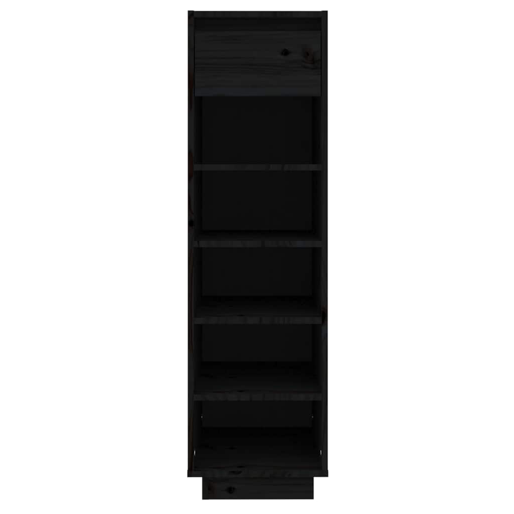 Vidaxl Schuhschrank 30x34x105 cm Festkiefer schwarz