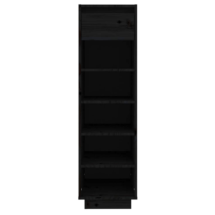 Vidaxl Schuhschrank 30x34x105 cm Festkiefer schwarz