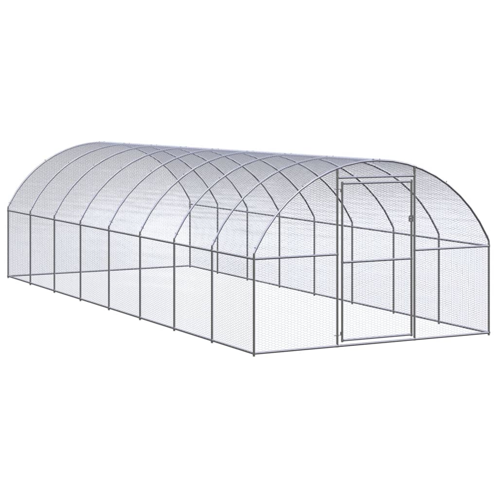 Vidaxl Chicken Run 3x8x2 m verzinkter Stahl