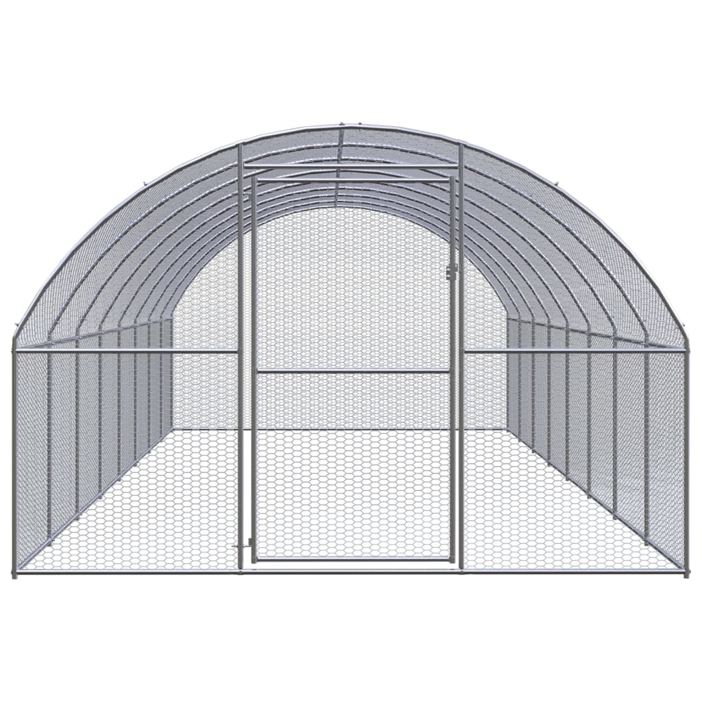 Vidaxl Chicken Run 3x8x2 m verzinkter Stahl