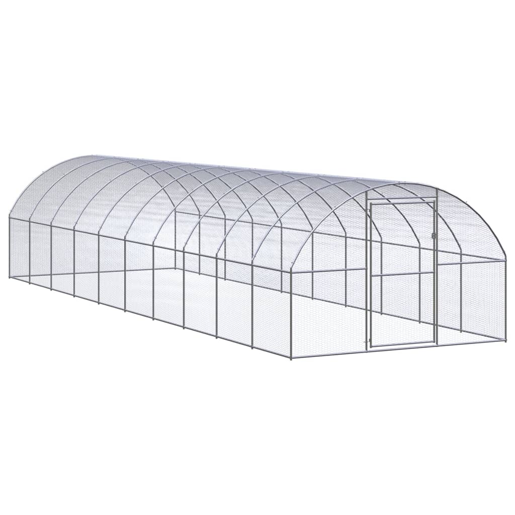Vidaxl Chicken Run 3x10x2 m verzinkter Stahl