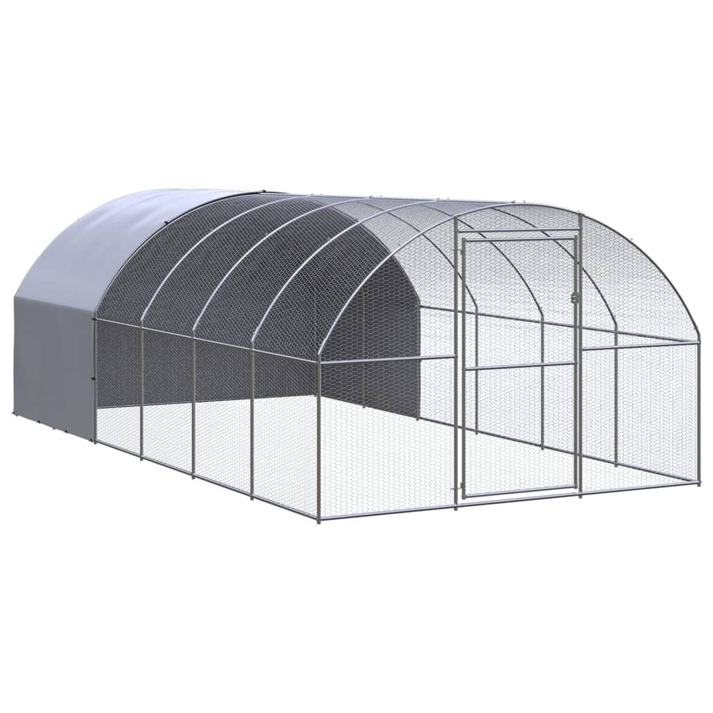 Vidaxl Chicken Run 3x6x2 m verzinkter Stahl