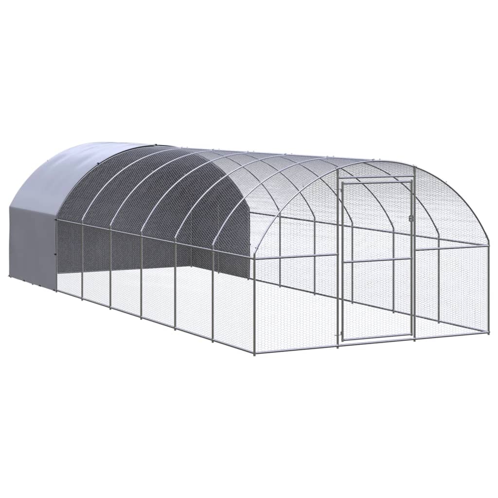Vidaxl Chicken Run 3x8x2 m verzinkter Stahl