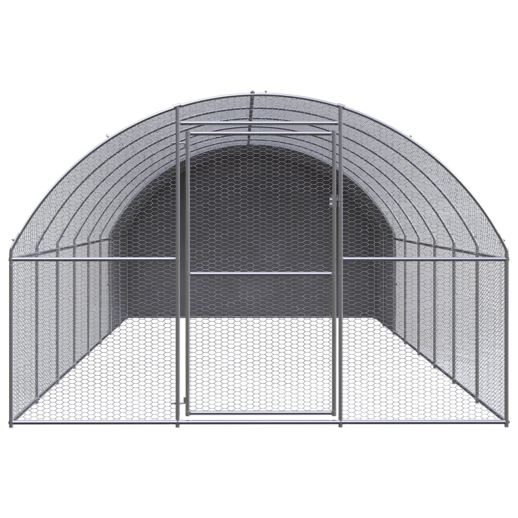 Vidaxl Chicken Run 3x8x2 m verzinkter Stahl