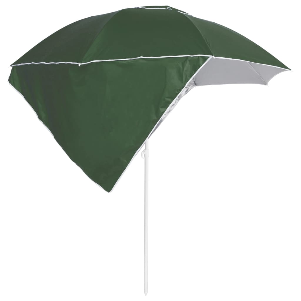 Vidaxl Strandparasol mit Seitenwänden 215 cm Grün