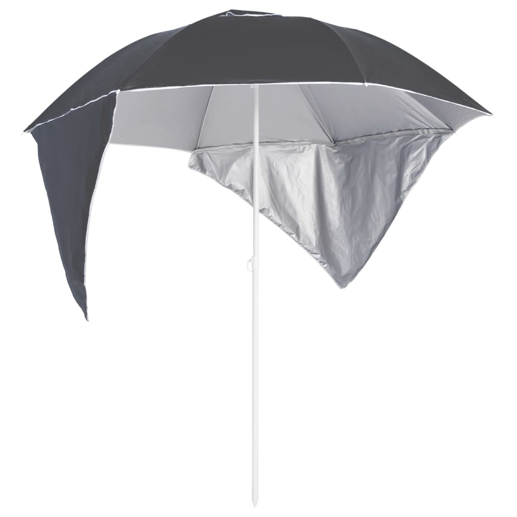 VIDAXL Strandparasol mit Seitenwänden 215 cm Anthrazit -ausgelöst