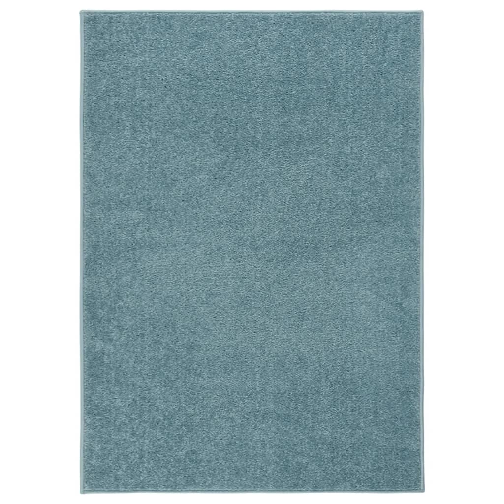 Vidaxl Teppich Kortpolig 140x200 cm blau