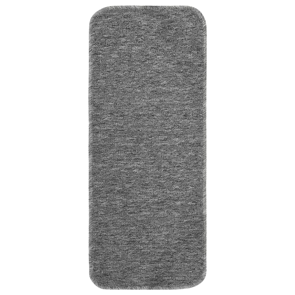 Vidaxl-Treppenmatten 15 St. Anti-Rutsch rechteckig 60x25 cm Grau