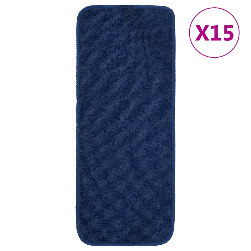 Vidaxl-Treppenmatten 15 St. Anti-Rutsch rechteckig 60x25 cm Marineblau