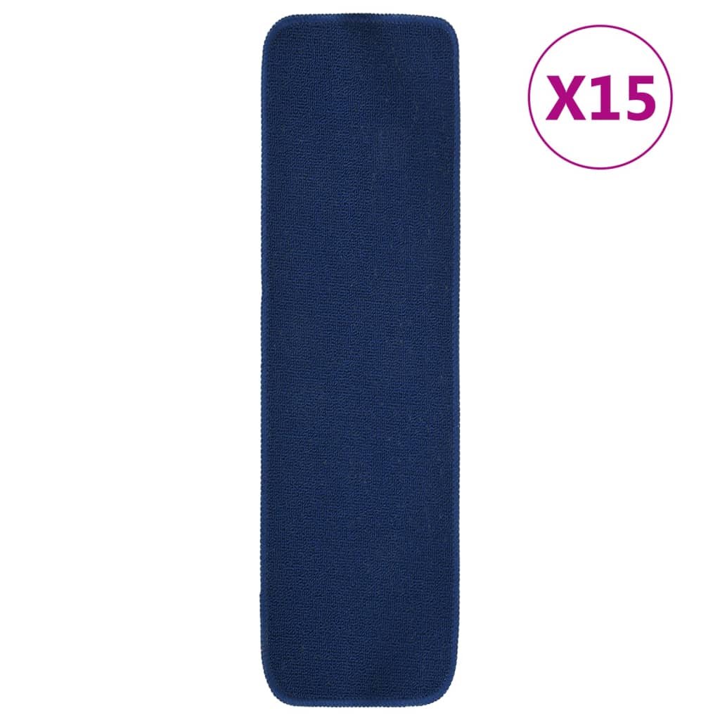 Vidaxl-Treppenmatten 15 St. Anti-Rutsch-Rechteck 75x20 cm Marineblau