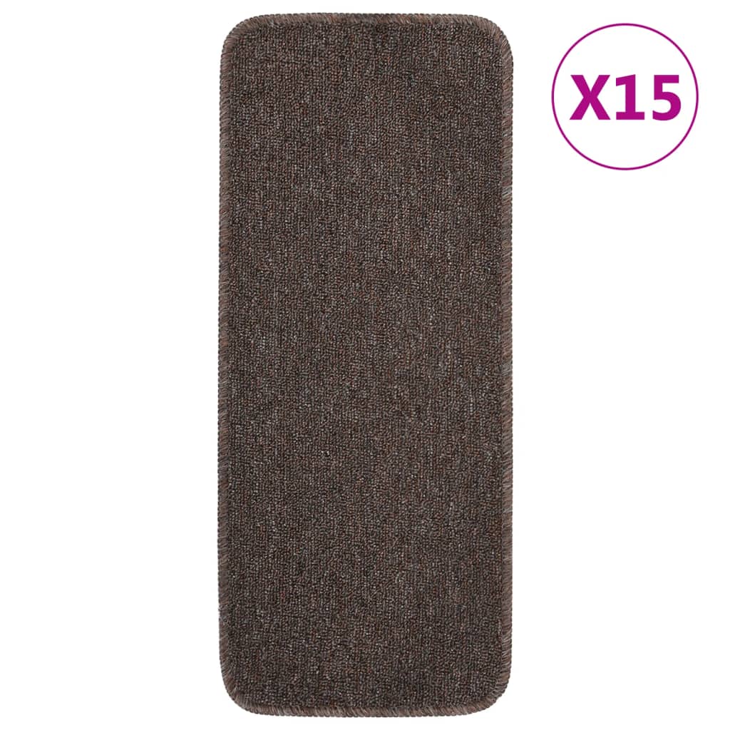 Vidaxl-Treppenmatten 15 St. Anti-Rutsch rechteckig 60x25 cm Braun