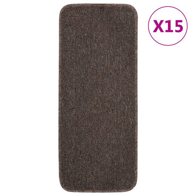 Vidaxl-Treppenmatten 15 St. Anti-Rutsch rechteckig 60x25 cm Braun