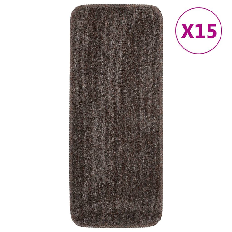 Vidaxl-Treppenmatten 15 St. Anti-Rutsch rechteckig 60x25 cm Braun
