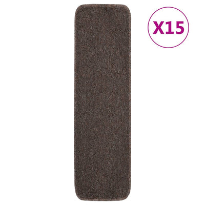 VIDAXL-Treppenmatten 15 St. Anti-Rutsch rechteckig 75 x 20 cm Braun