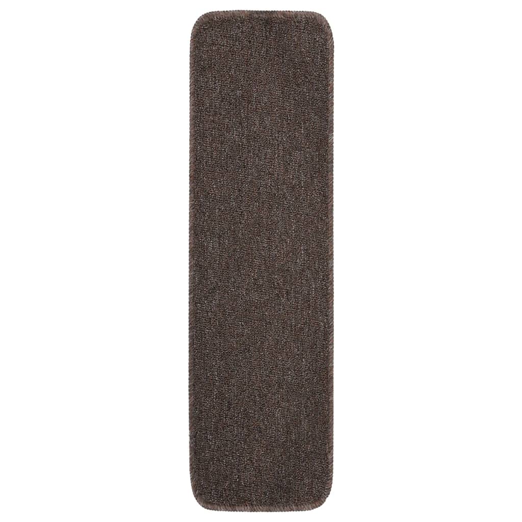 VIDAXL-Treppenmatten 15 St. Anti-Rutsch rechteckig 75 x 20 cm Braun