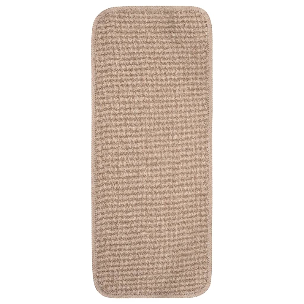Vidaxl-Treppenmatten 15 St. Anti-Rutsch rechteckig 60x25 cm Beige