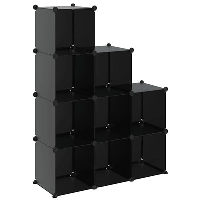 Vidaxl -Lagermöbel mit 9 Fächern Polypropen schwarz
