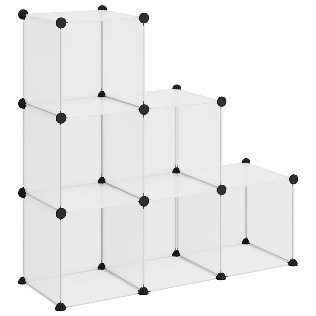 Vidaxl -Lagermöbel mit 6 Fächern Polypropen transparent