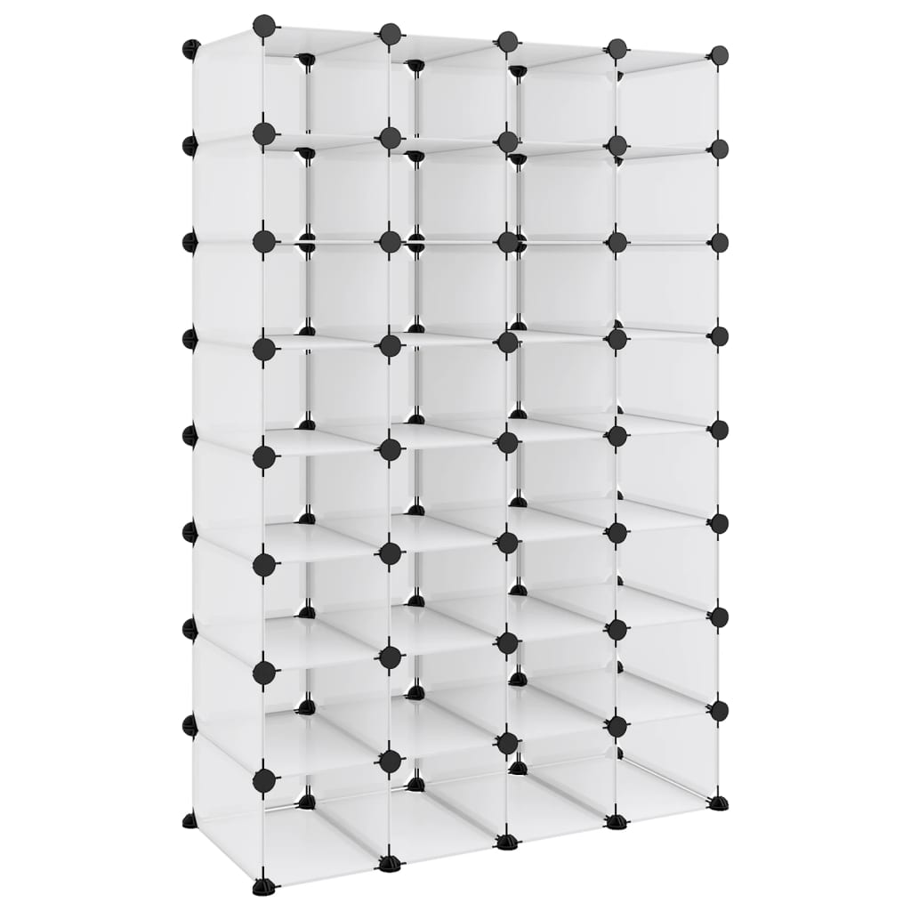 VIDAXL -Schuhregal 93x36.5x140 cm Polypropen transparent