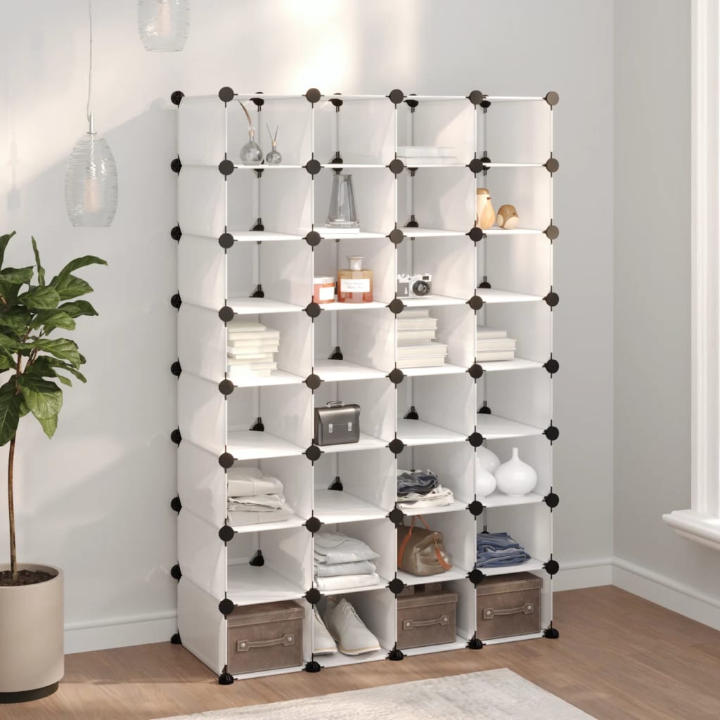 VIDAXL -Schuhregal 93x36.5x140 cm Polypropen transparent