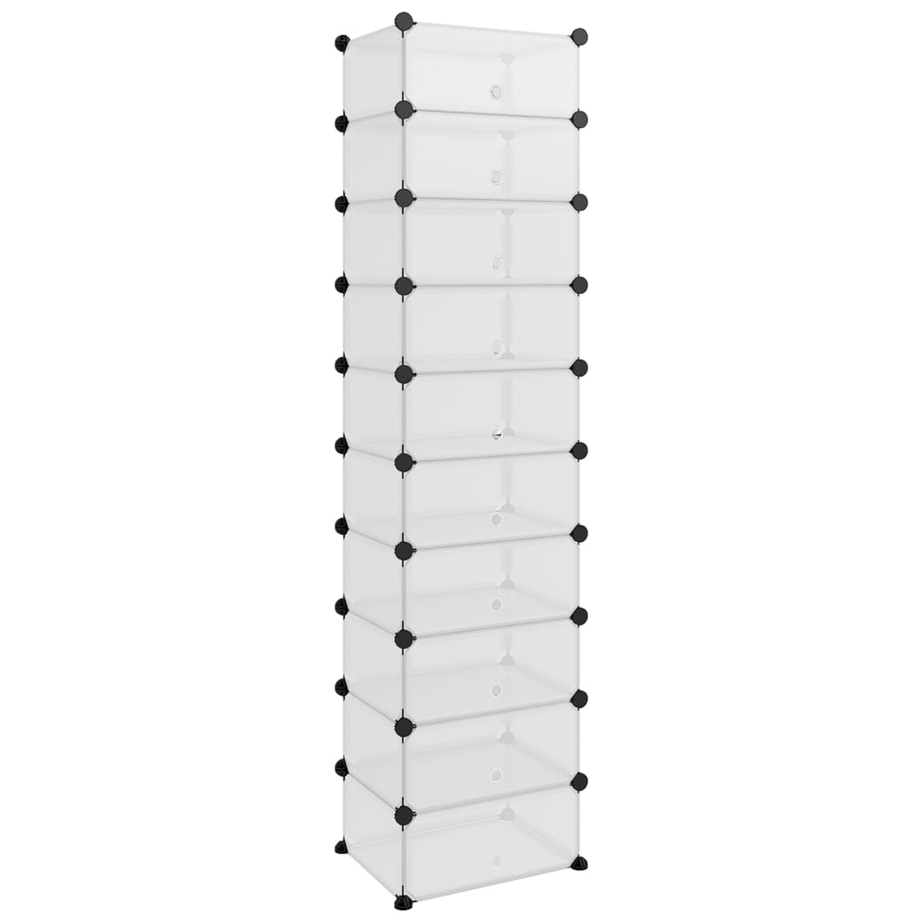 VIDAXL -Schuhregal 44x32x174 cm Polypropen transparent