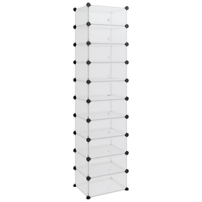 VIDAXL -Schuhregal 44x32x174 cm Polypropen transparent