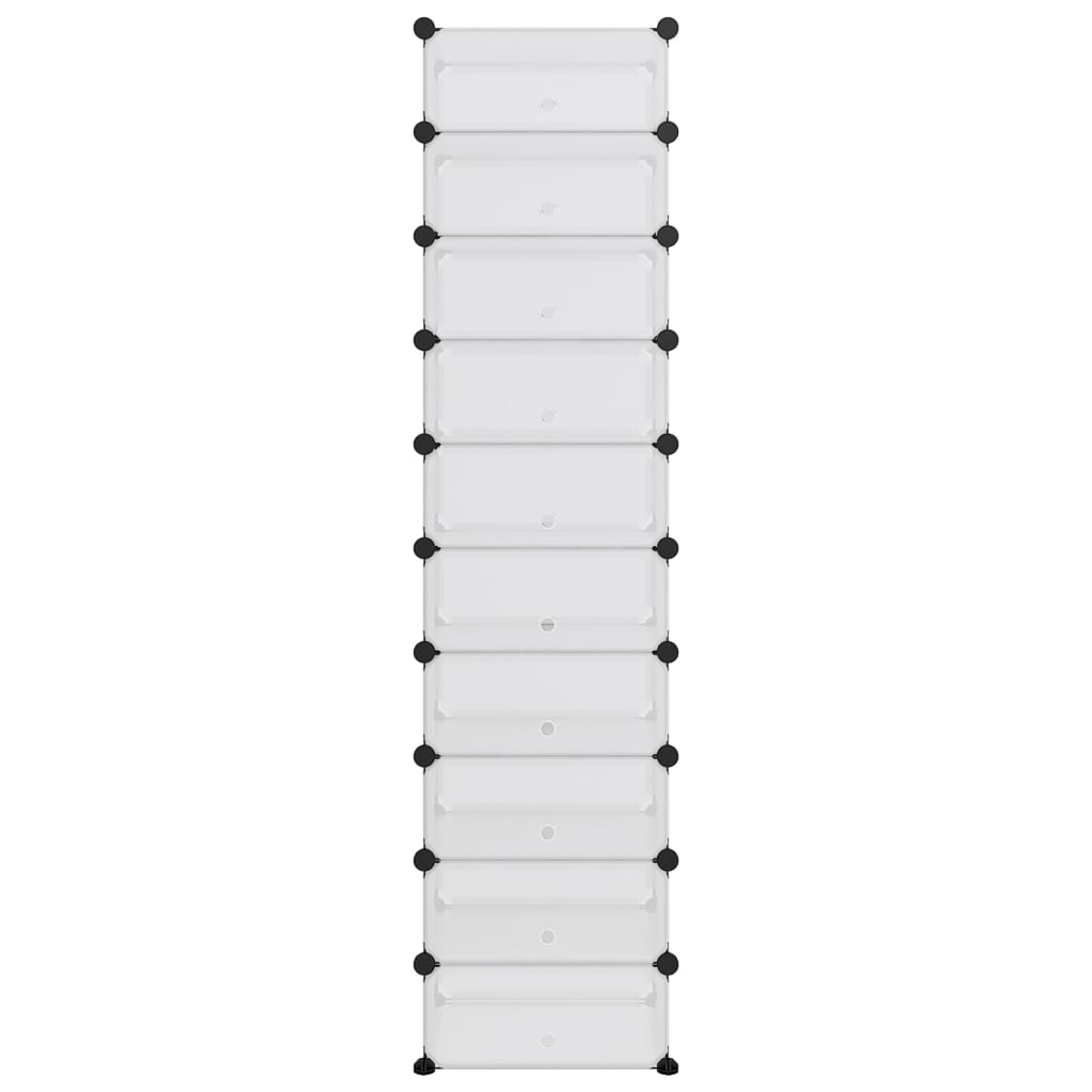 VIDAXL -Schuhregal 44x32x174 cm Polypropen transparent