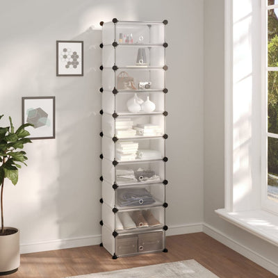 VIDAXL -Schuhregal 44x32x174 cm Polypropen transparent