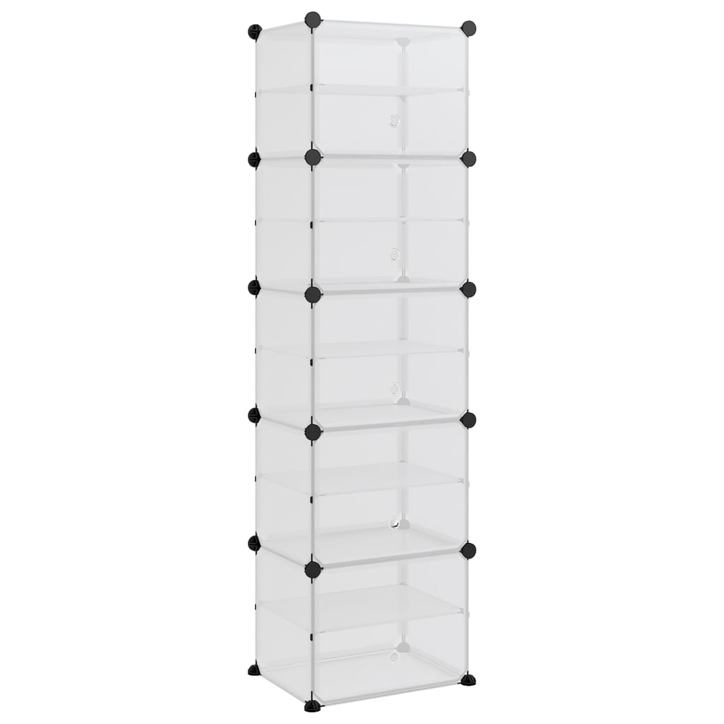 VIDAXL -Schuhregal 44x31.5x153.5 cm Polypropen transparent