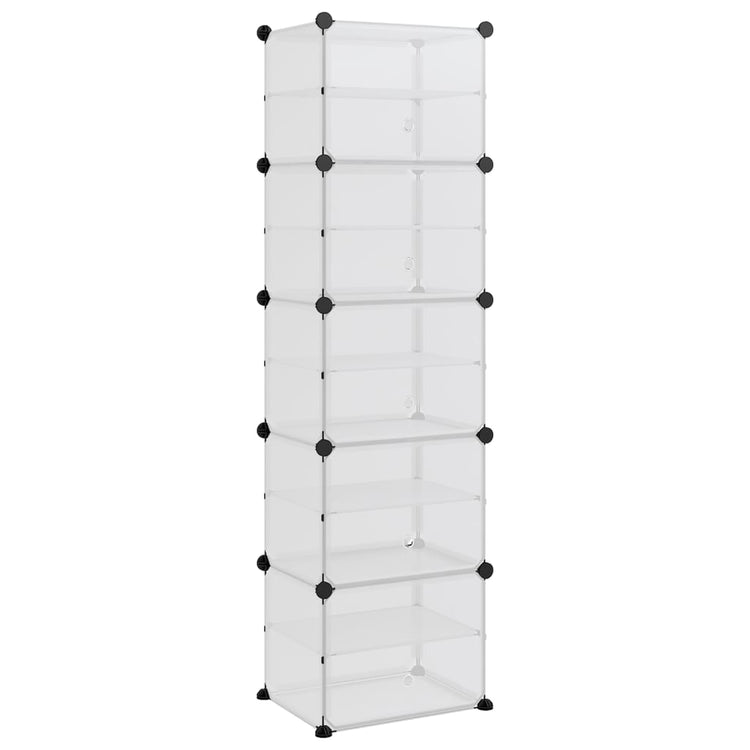 VIDAXL -Schuhregal 44x31.5x153.5 cm Polypropen transparent