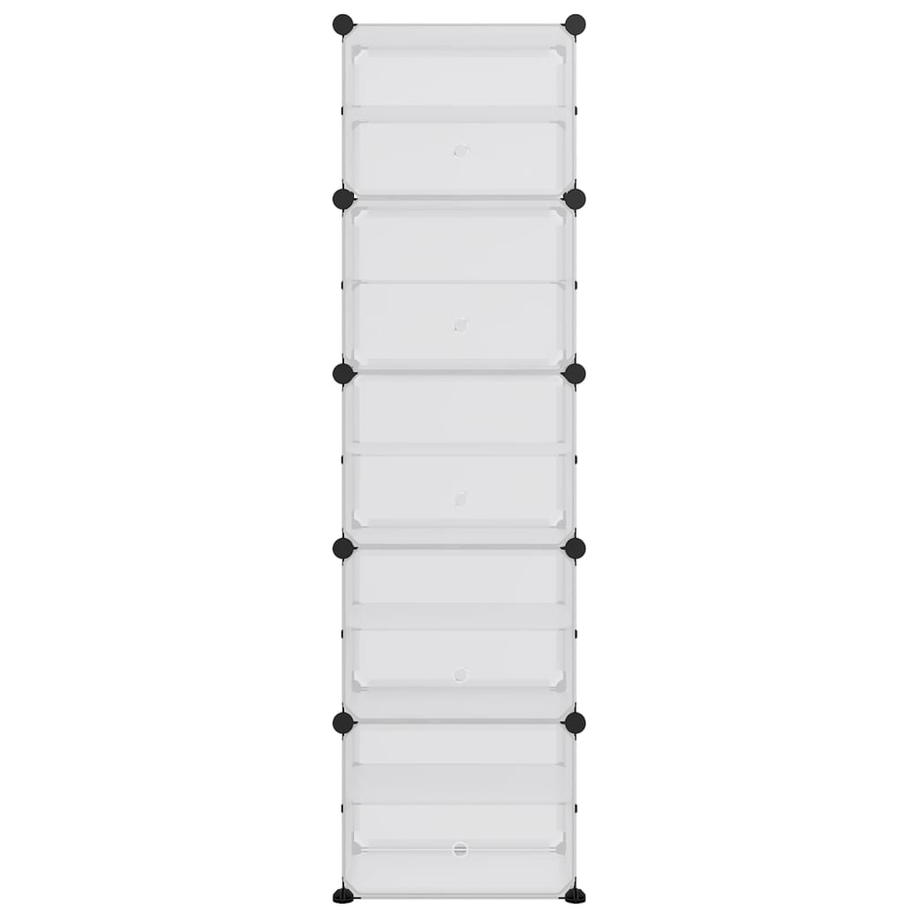 VIDAXL -Schuhregal 44x31.5x153.5 cm Polypropen transparent