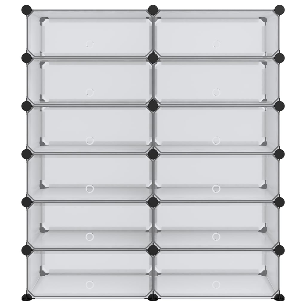 VIDAXL -Schuhregal 94.5x36.5x106 cm Polypropen transparent
