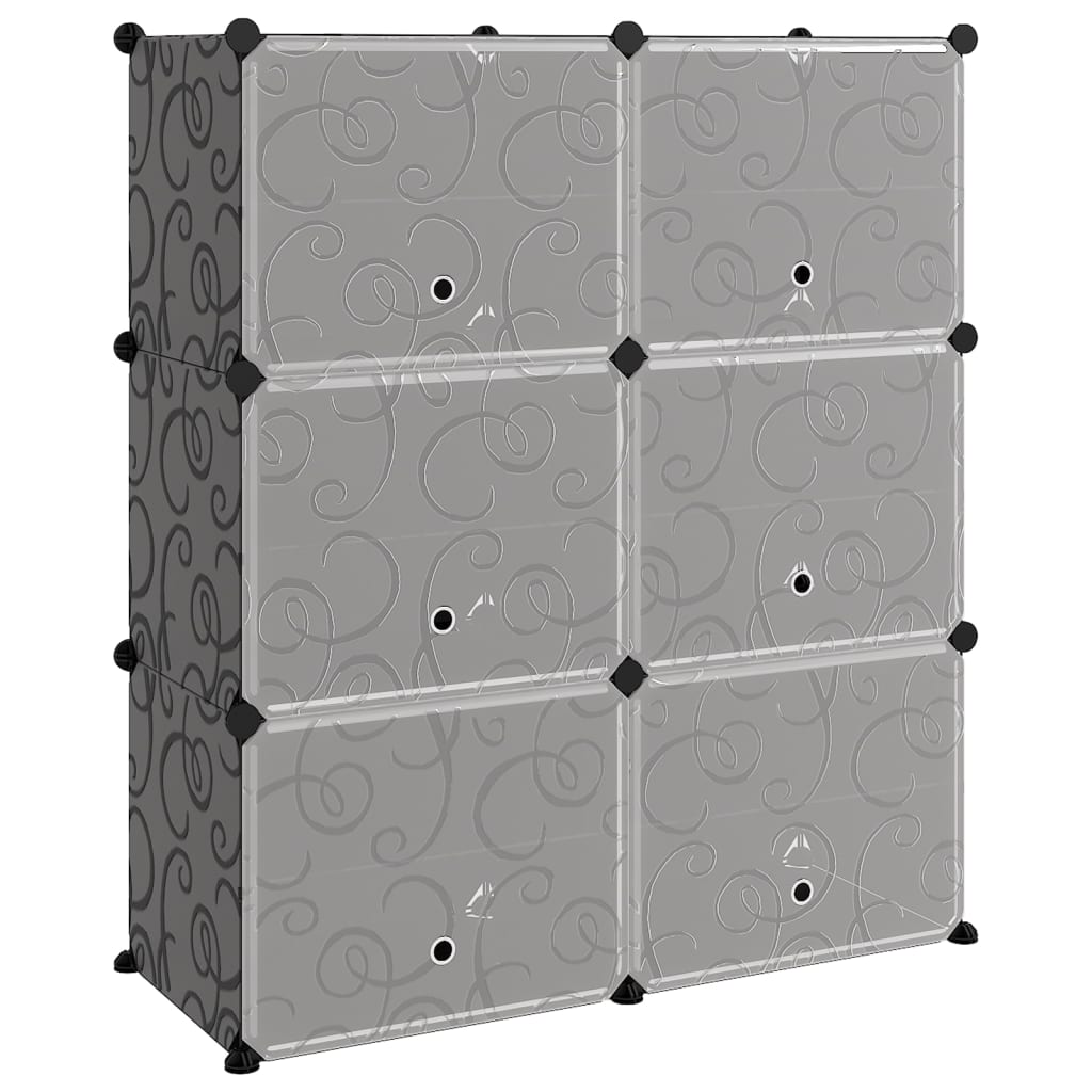 VIDAXL -Schuhregal 84.5x31x93.5 cm Polypropen Schwarz