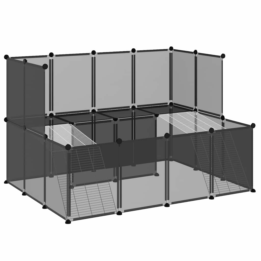 Vidaxl Animal Loft Small 143x107x93 Polypropen und Stahlschwarz