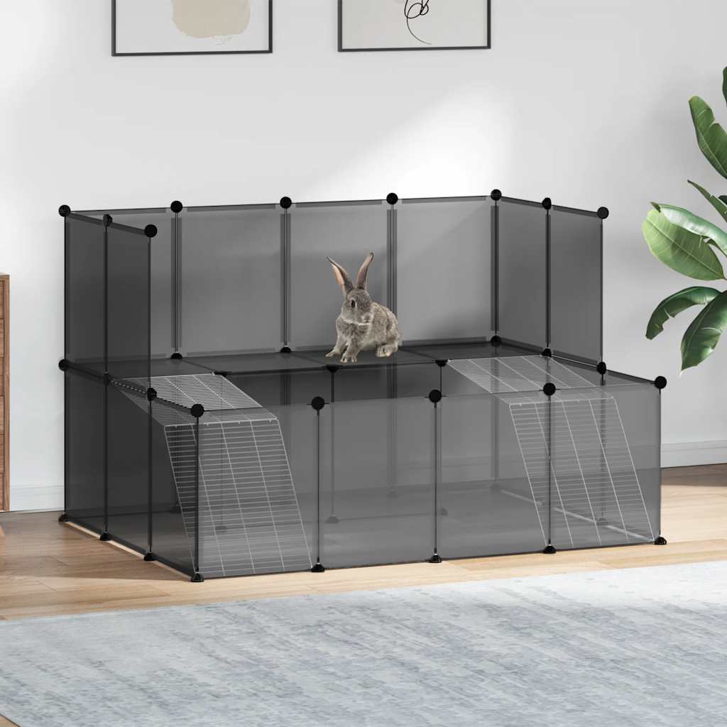 Vidaxl Animal Loft Small 143x107x93 Polypropen und Stahlschwarz
