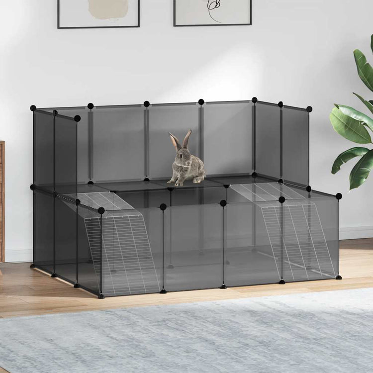 Vidaxl Animal Loft Small 143x107x93 Polypropen und Stahlschwarz