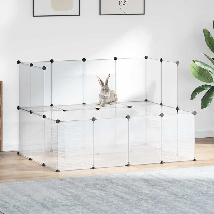 Vidaxl Animal Loft Small 143x107x93 cm Polypropen und Stahl transparent
